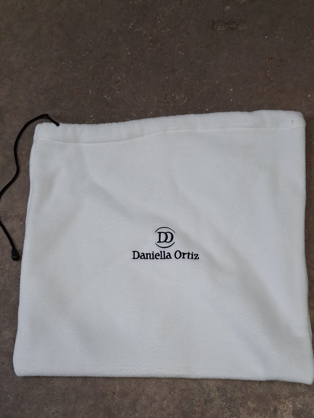 Daniella Ortiz White Fleece Drawstring Dust Bag
